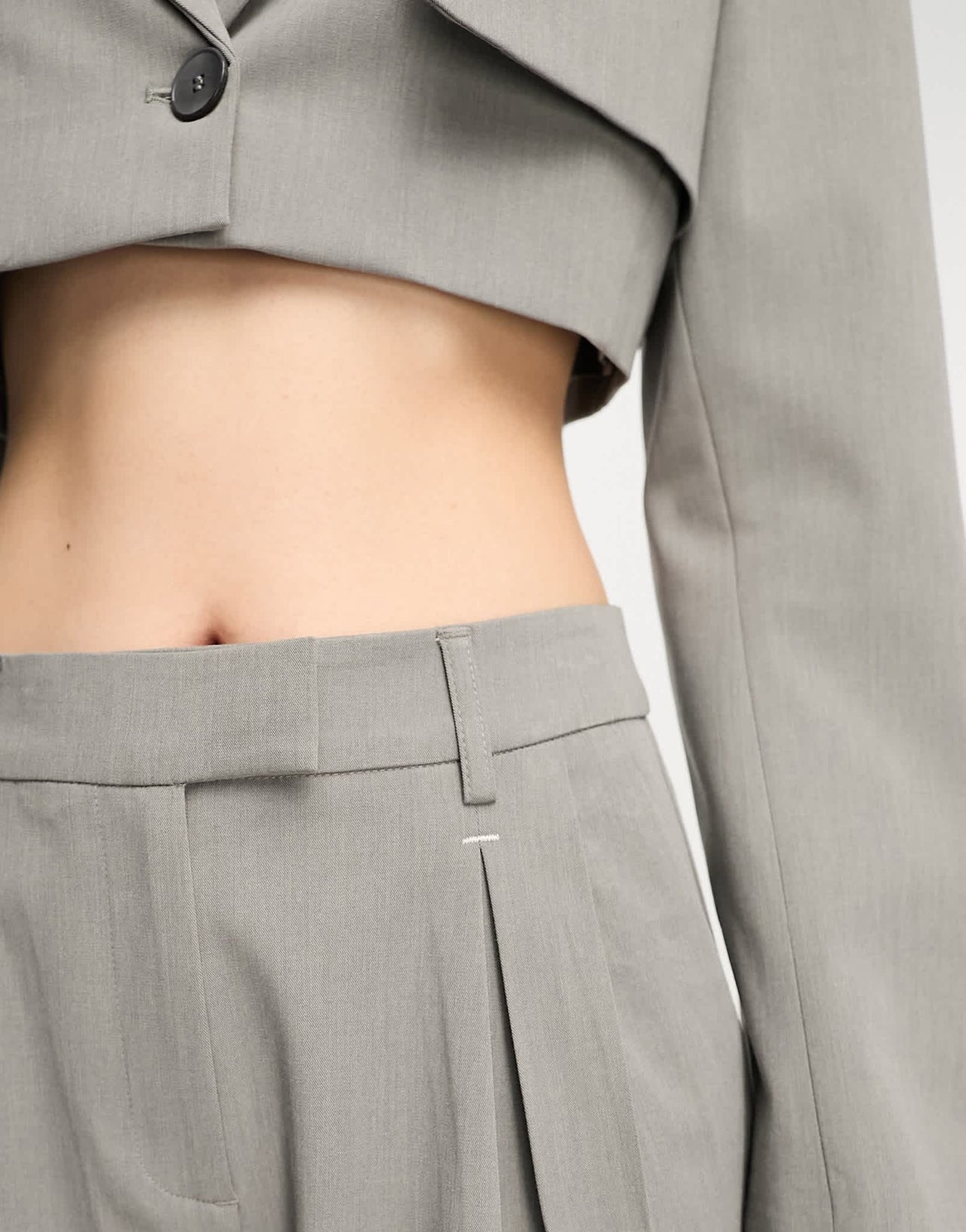 Bershka peg tailored trousers co-ord in cool grey