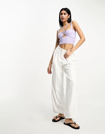 4th & Reckless emerie pleated knit top in lilac