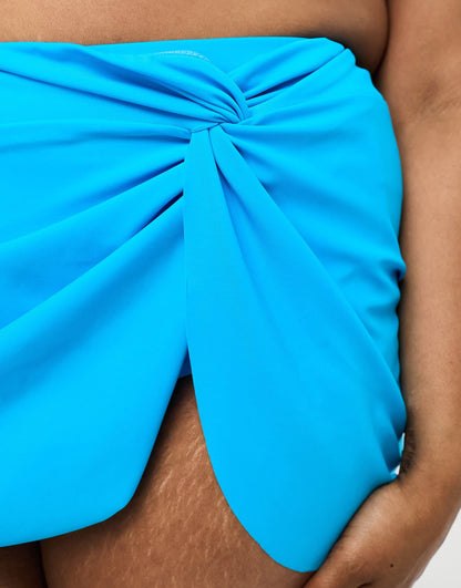 ASOS DESIGN Curve mix and match swim sarong in bright blue