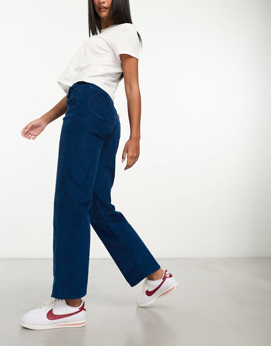 Levi's Ribcage straight ankle jean in blue cord