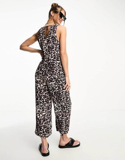 Whistles leopard print sleeveless jumpsuit in multi