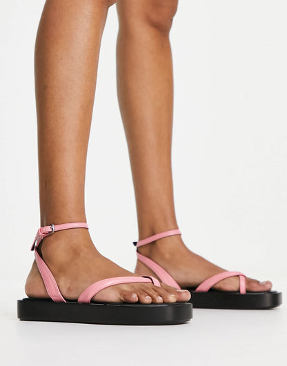 ONLY cross front sandals in bright pink