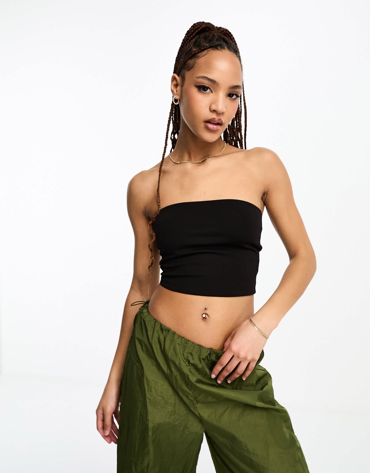 Monki strapless top in black