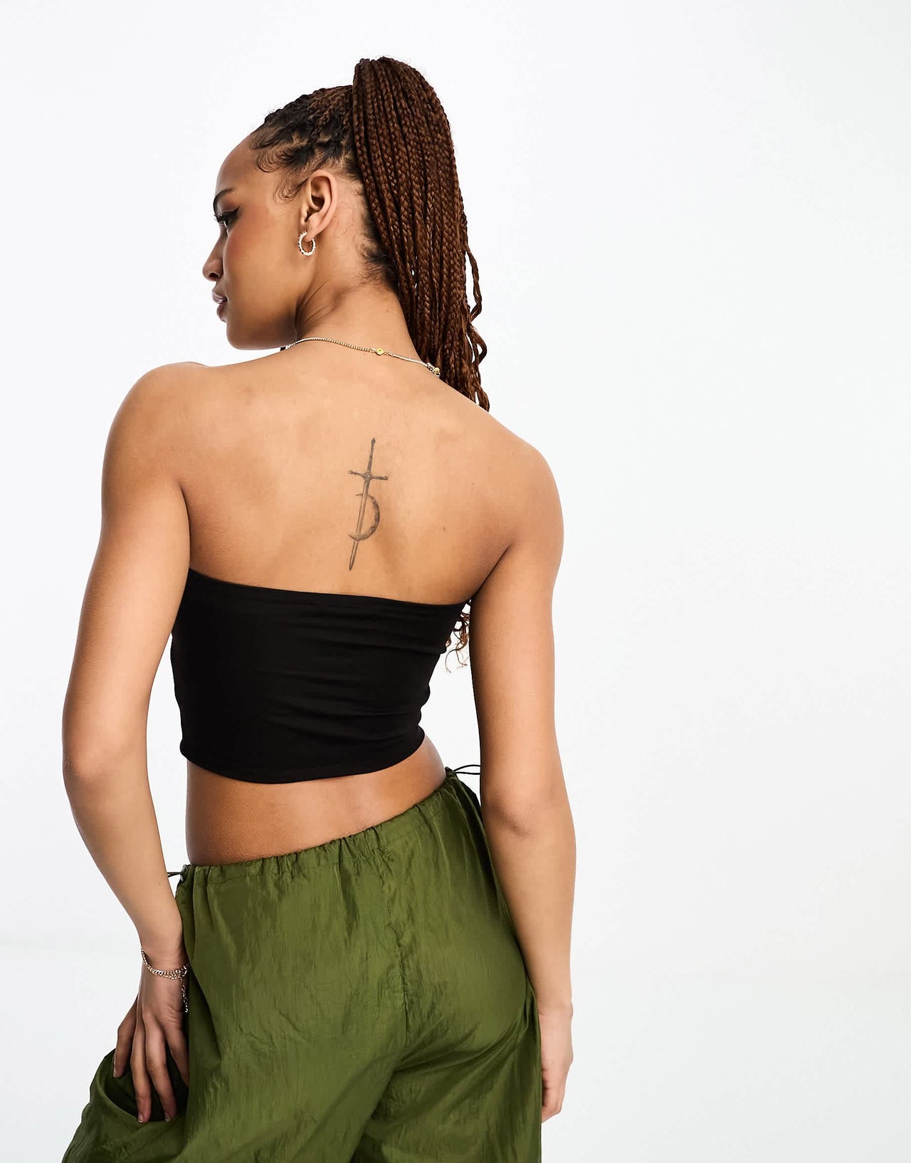 Monki strapless top in black