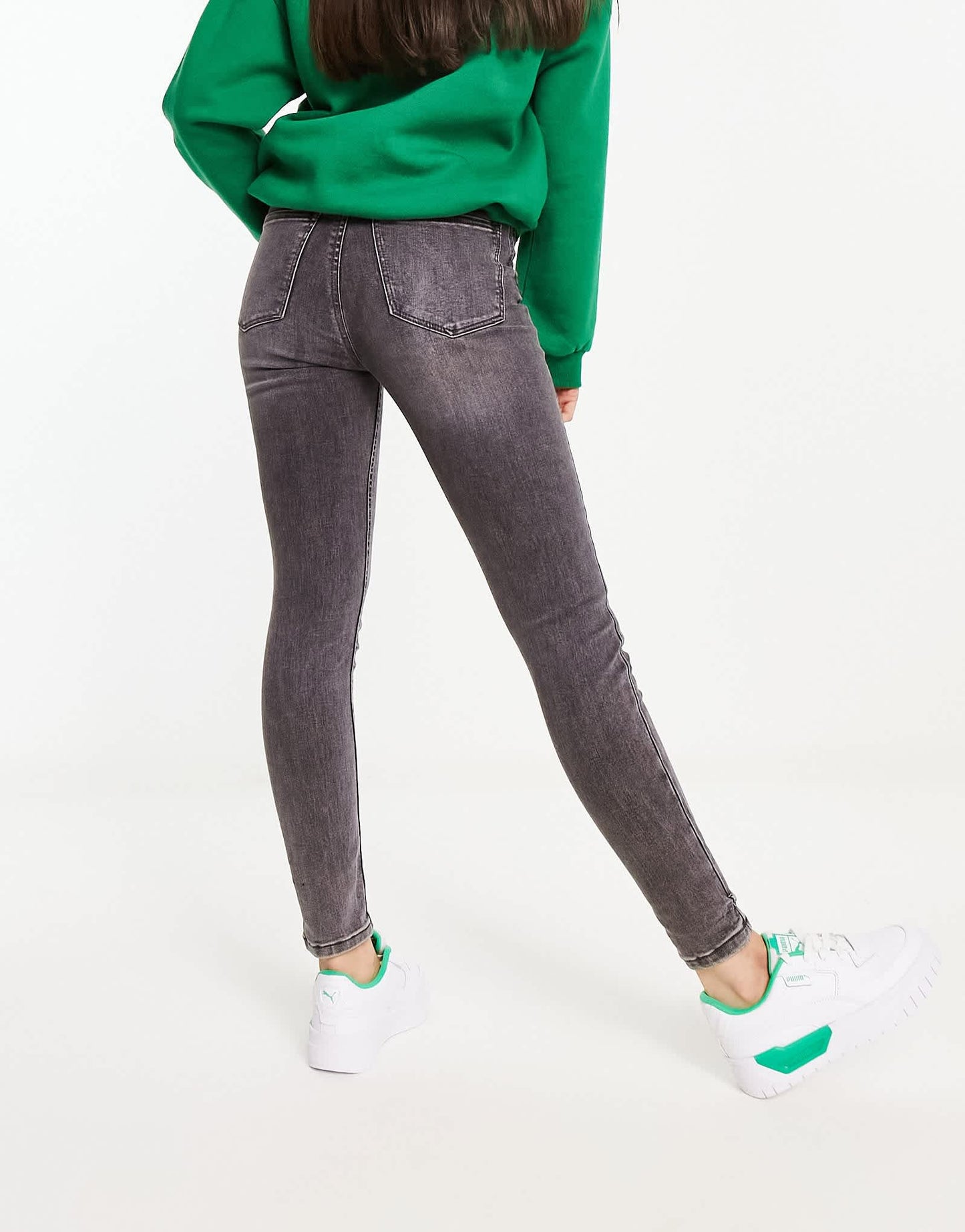 Stradivarius super high waist skinny jean in grey