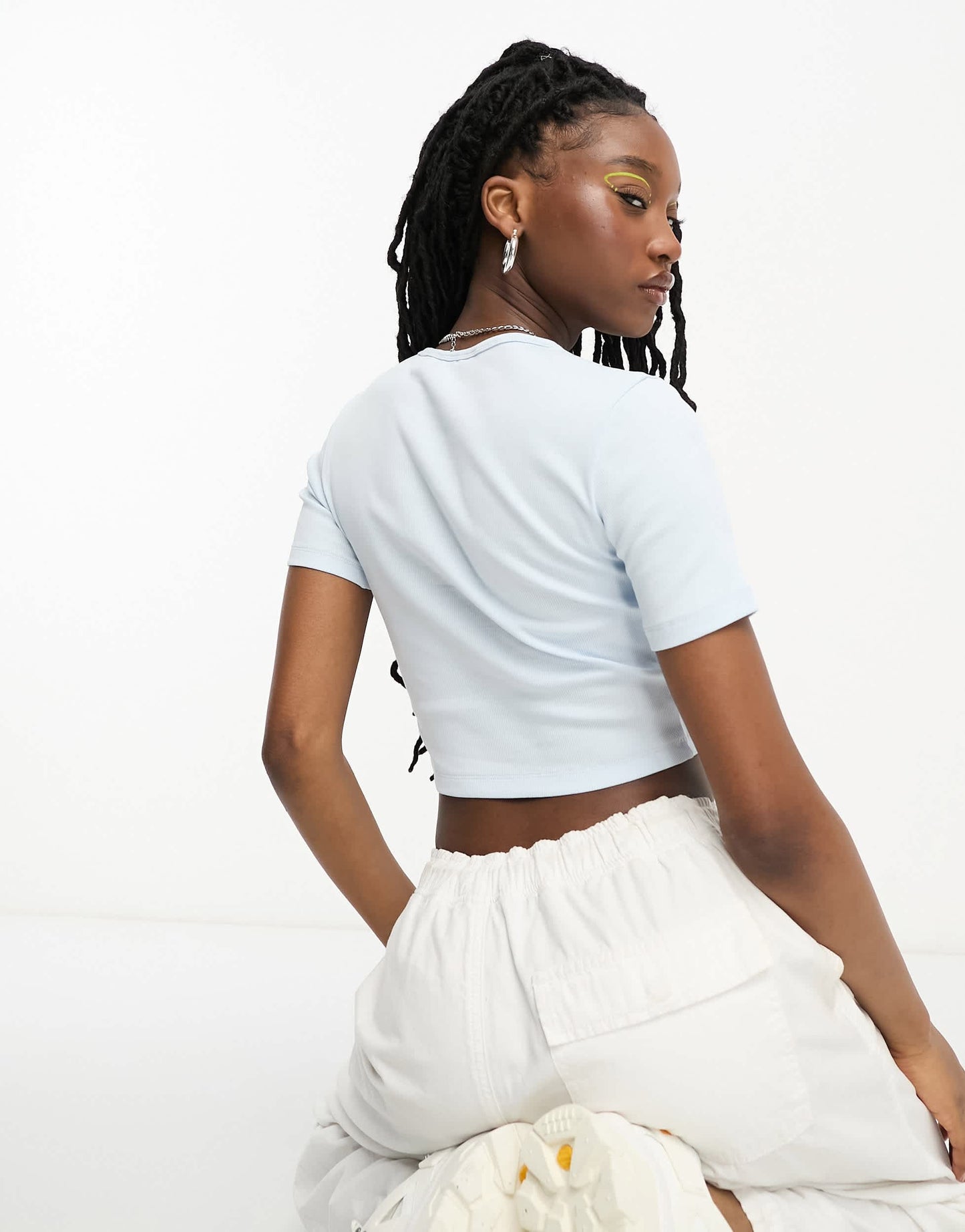Weekday shrunken tee in pale blue