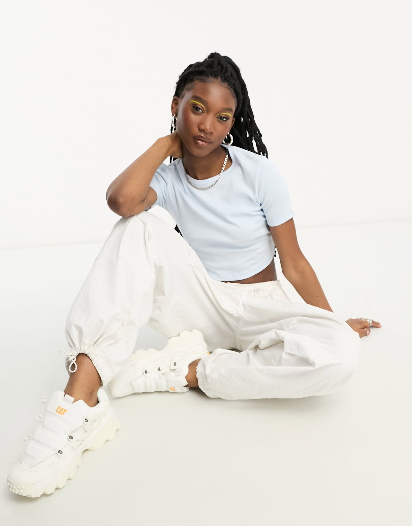 Weekday shrunken tee in pale blue