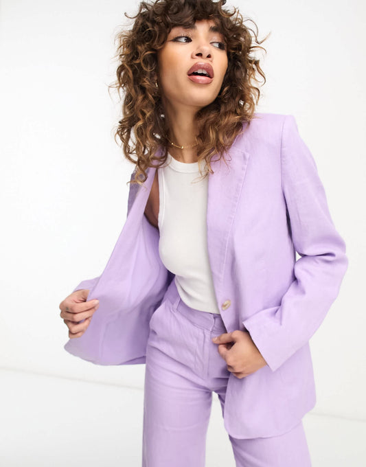 & Other Stories co-ord linen blazer in lilac