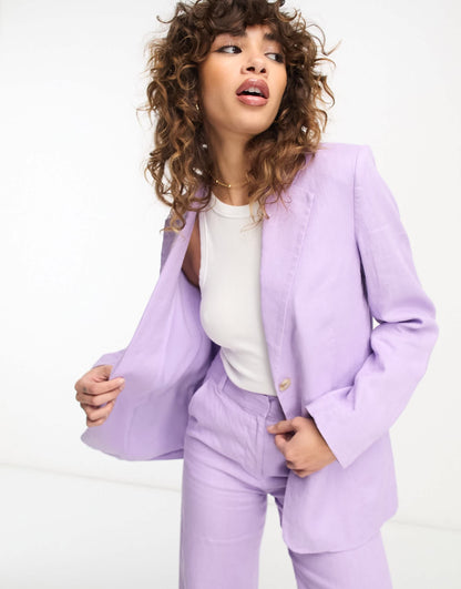 & Other Stories co-ord linen blazer in lilac