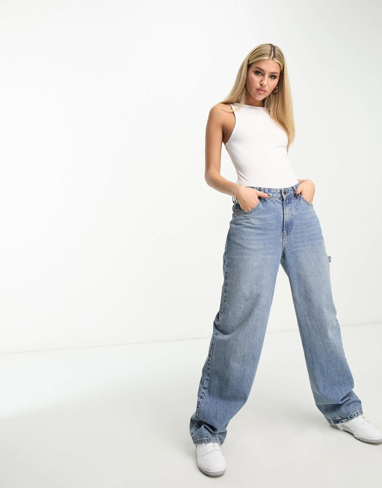 New Look slinky seamless body in white