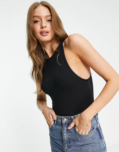New Look seamless slinky body in black