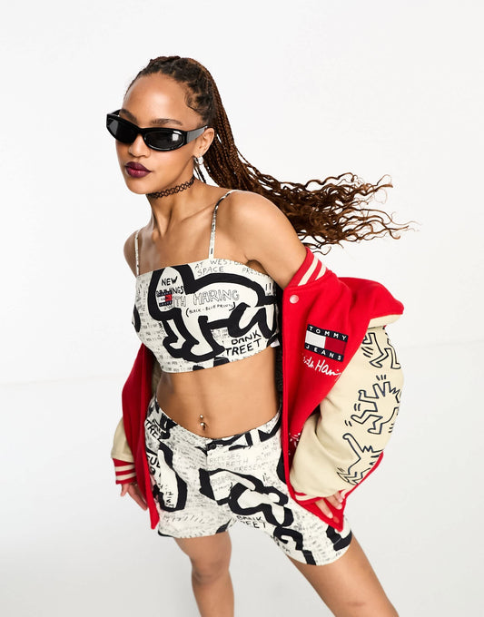 Tommy Jeans x Keith Haring co-ord exhibit poster cami top in multi