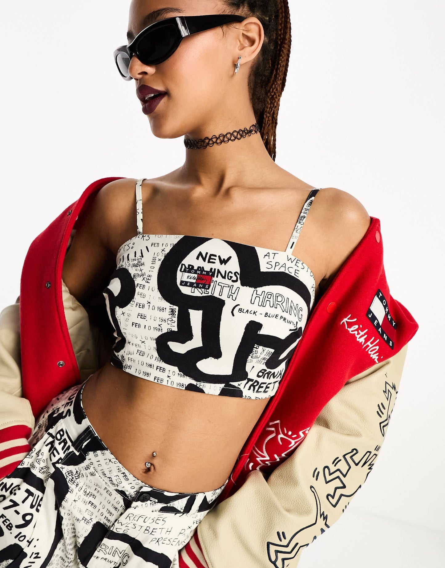 Tommy Jeans x Keith Haring co-ord exhibit poster cami top in multi