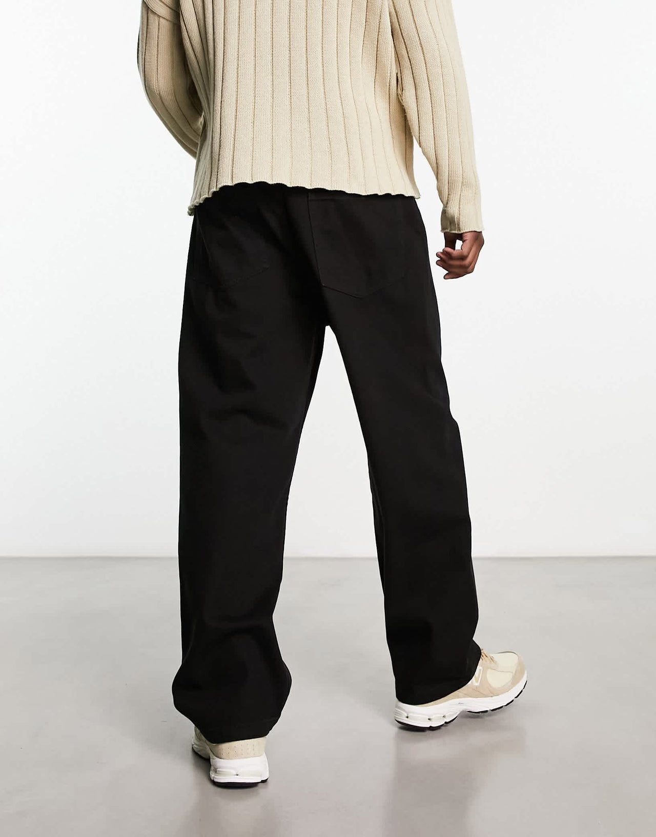 Bershka baggy fit jeans in black