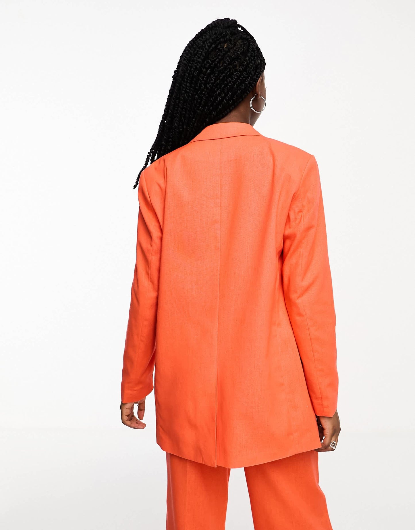 JJXX linen blazer co-ord in orange