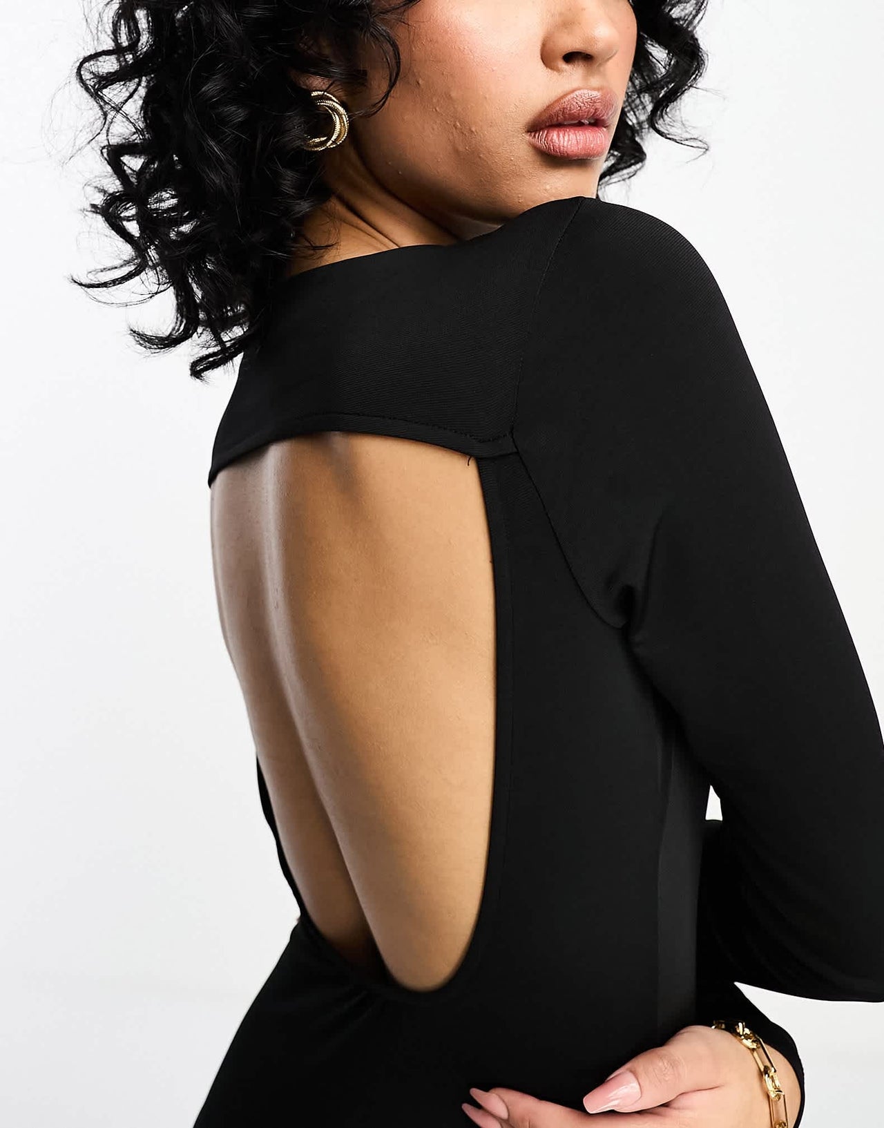 NA-KD x Maddy Nigmatullin open back mini dress in black
