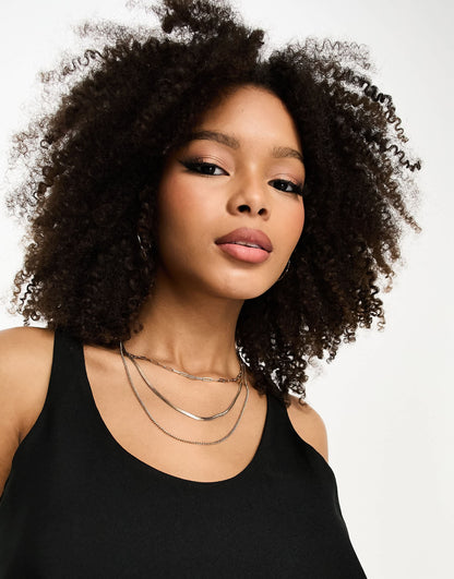 River Island scoop neck dressy vest in black