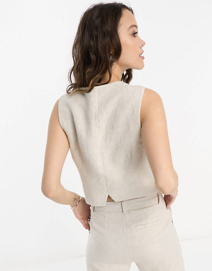 & Other Stories linen mix waist coat in beige