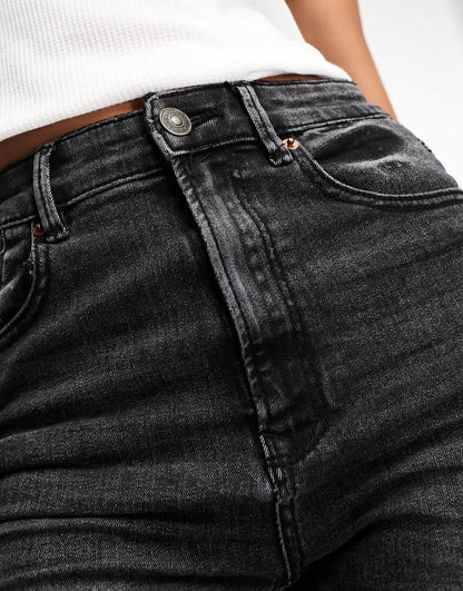 Stradivarius Tall super high waist skinny jean in black wash