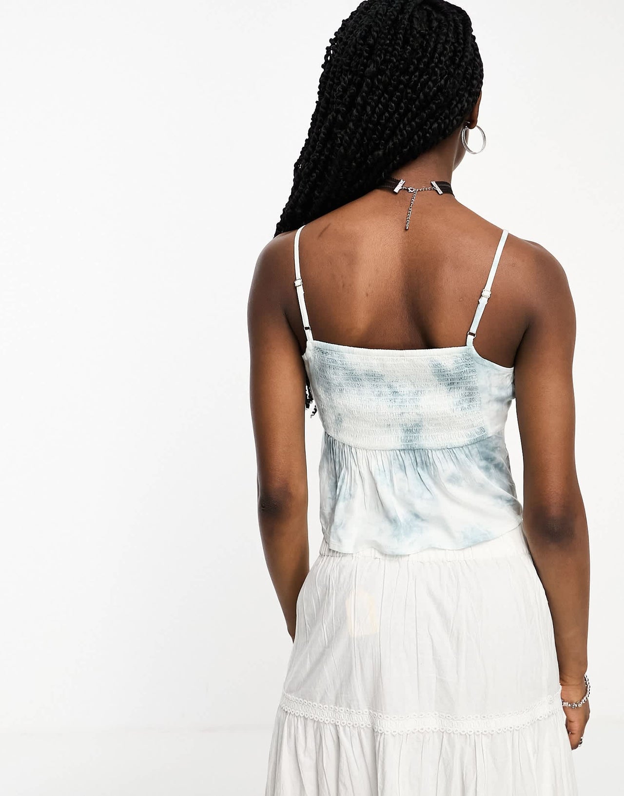 COLLUSION tie dye lace trim cami in multi