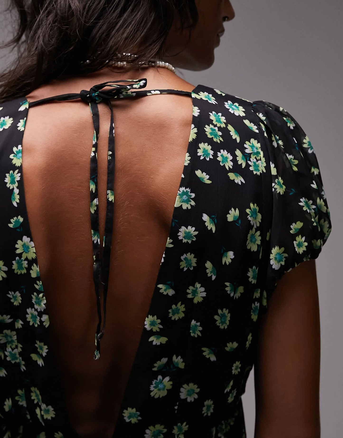 Topshop tiered chuck on mini dress in ditsy print