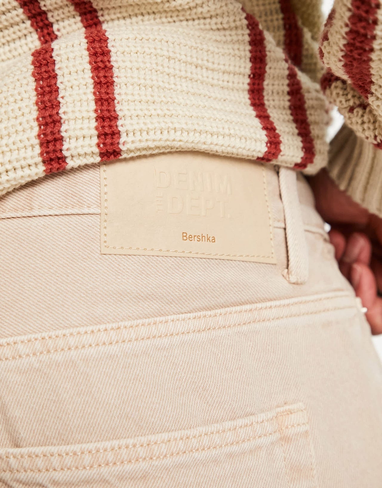 Bershka straight vintage jeans in beige