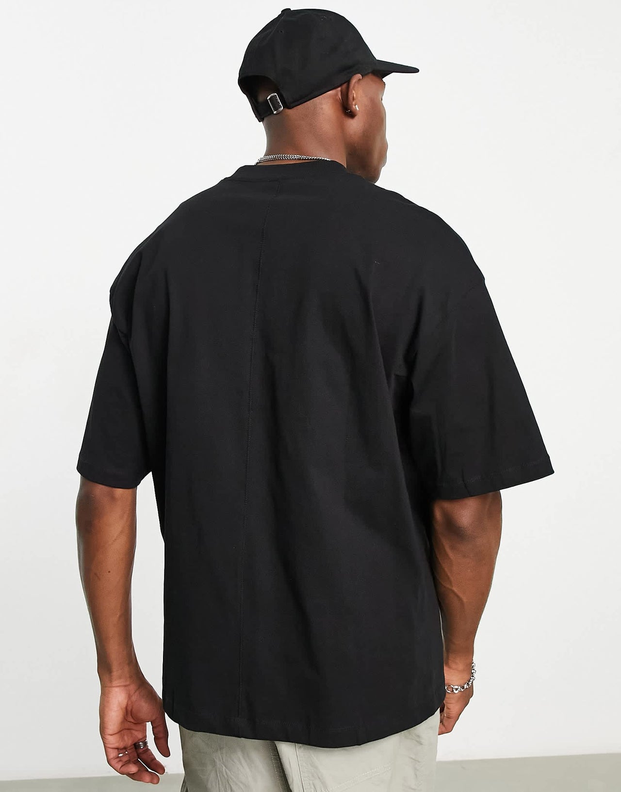 Bershka oversized basic t-shirt in black