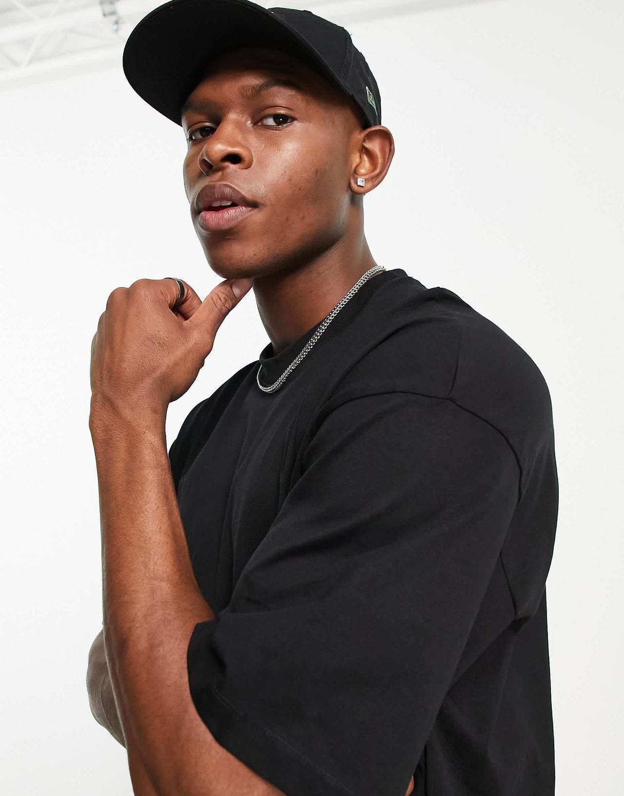 Bershka oversized basic t-shirt in black