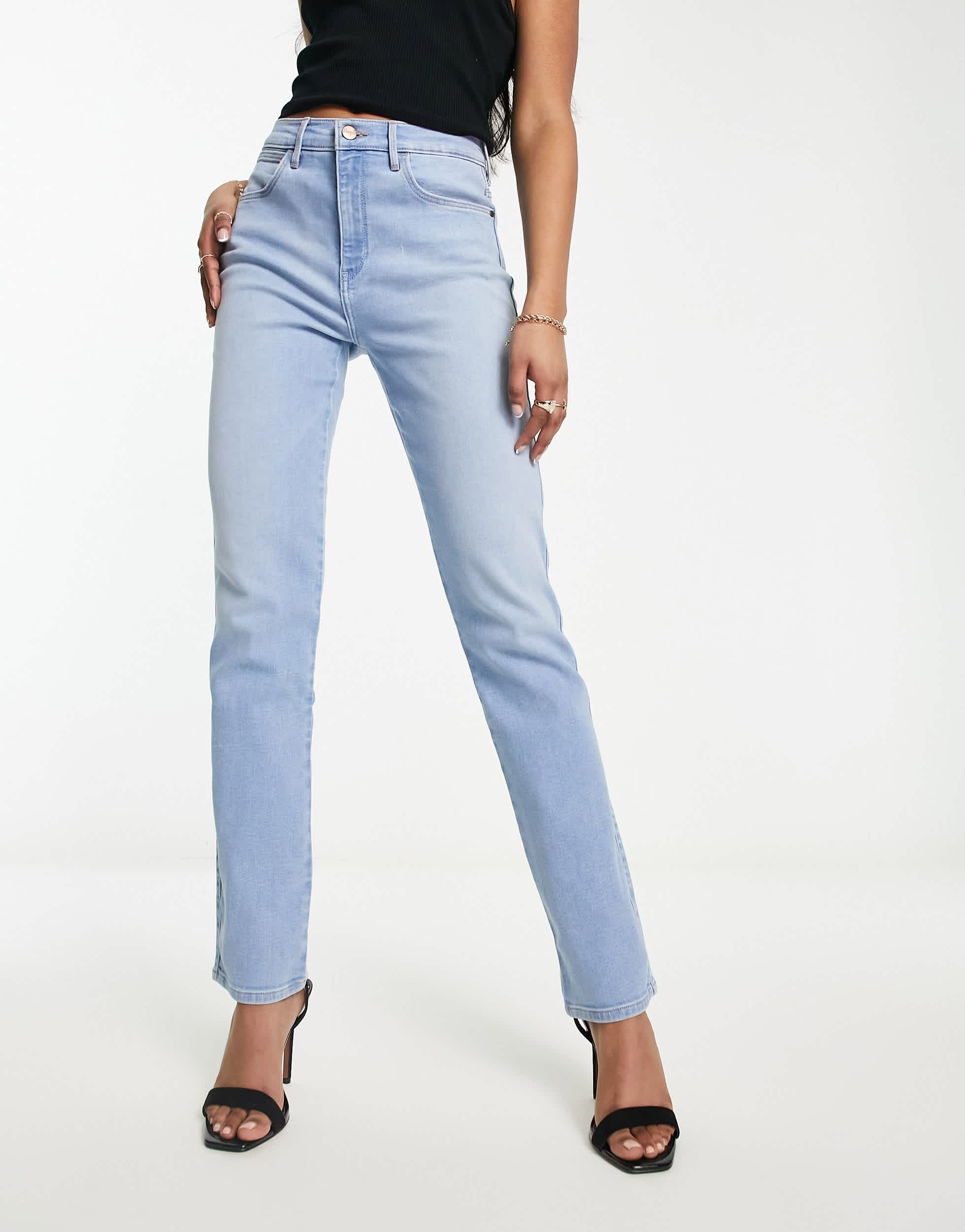 Wrangler slim fit jean in light blue wash