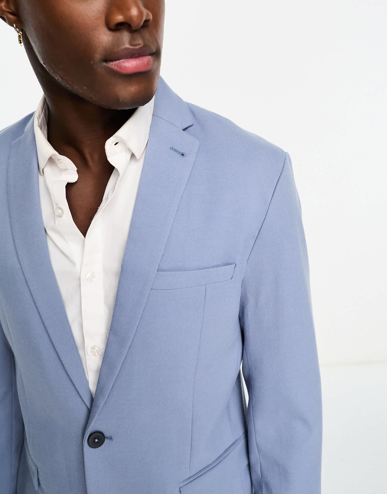 New Look single breasted slim suit jacket in light blue - suit 7