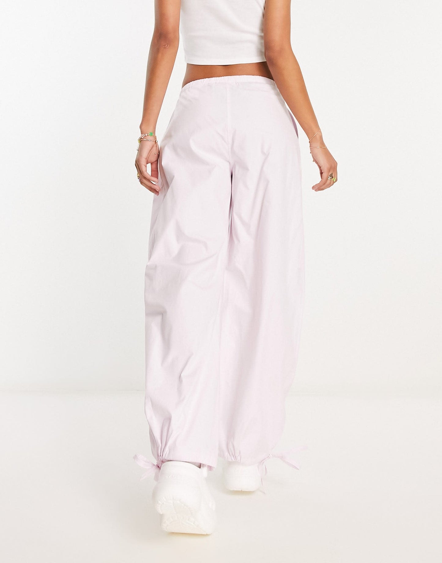 Weekday Uda cargo trousers in light pink