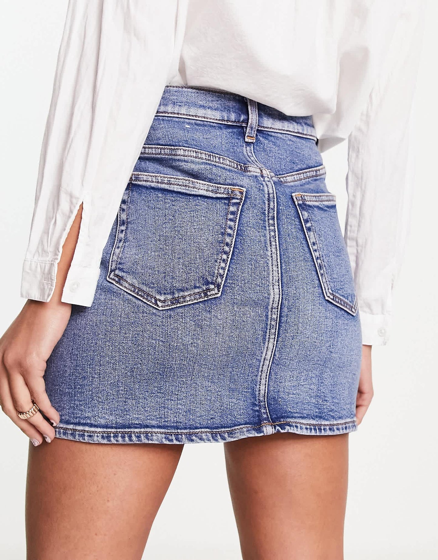 & Other Stories cotton denim mini skirt in Vikas Blue