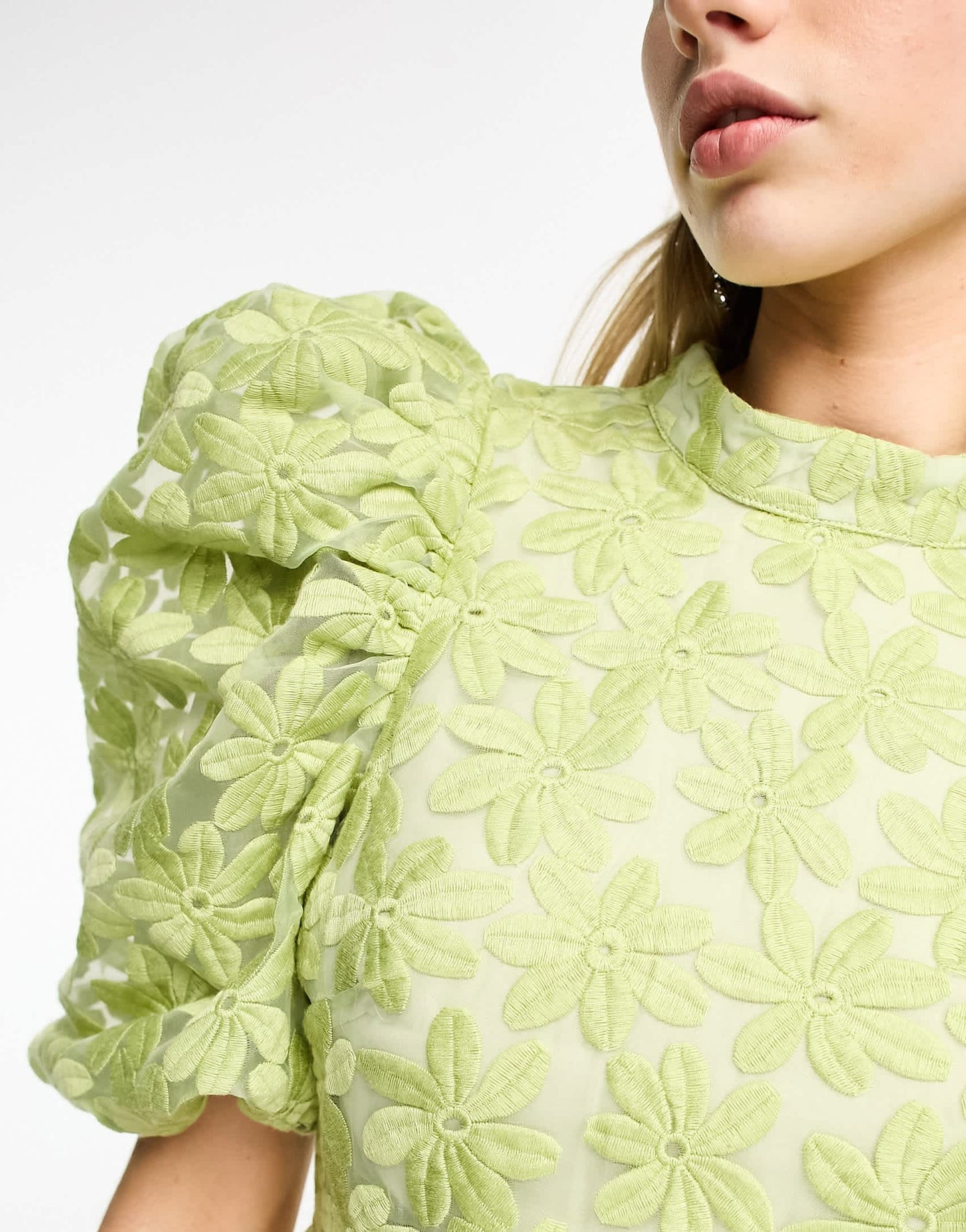 Dream Sister Jane floral embroidered maxi dress in sage green