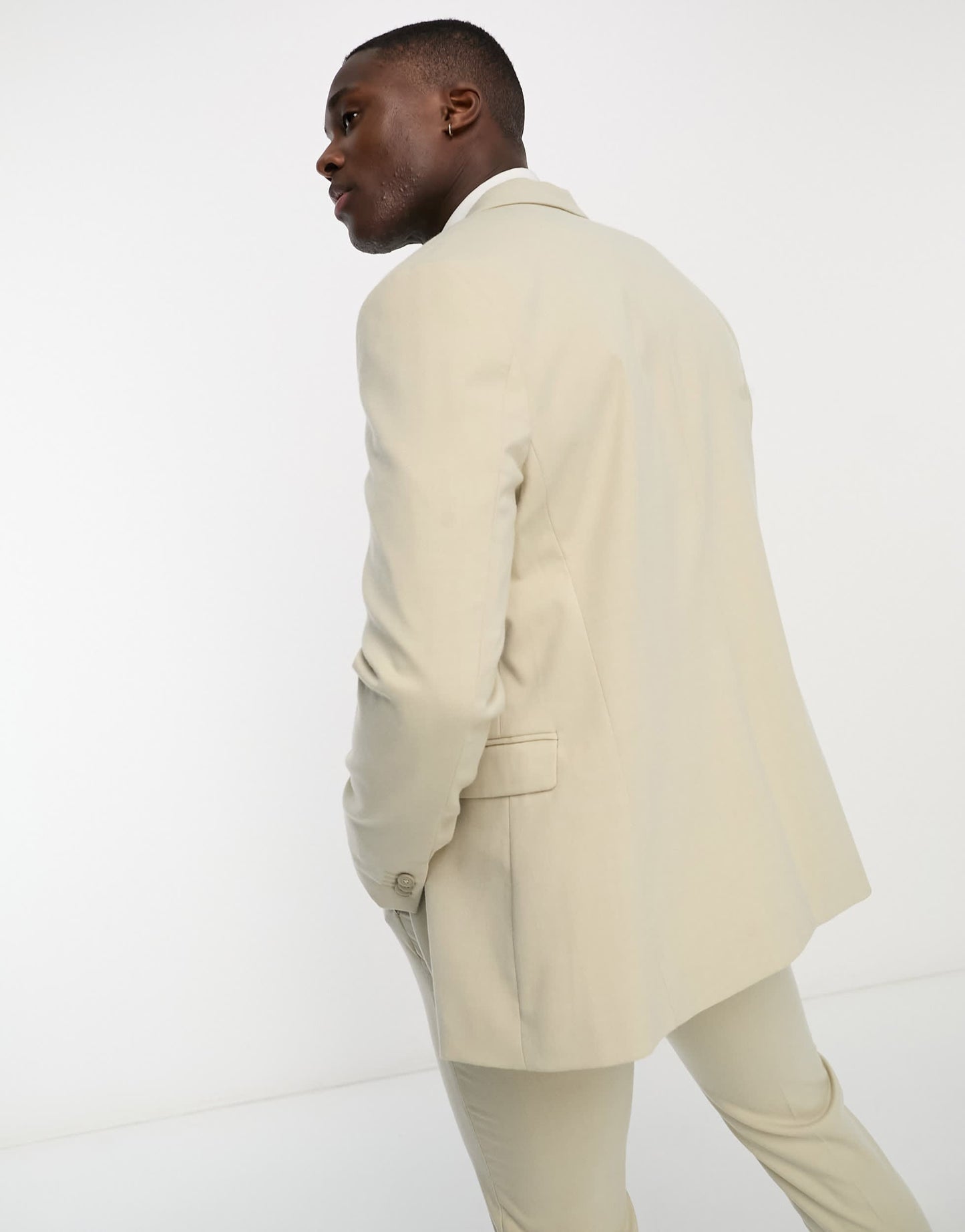 New Look single breasted skinny suit jacket in oatmeal