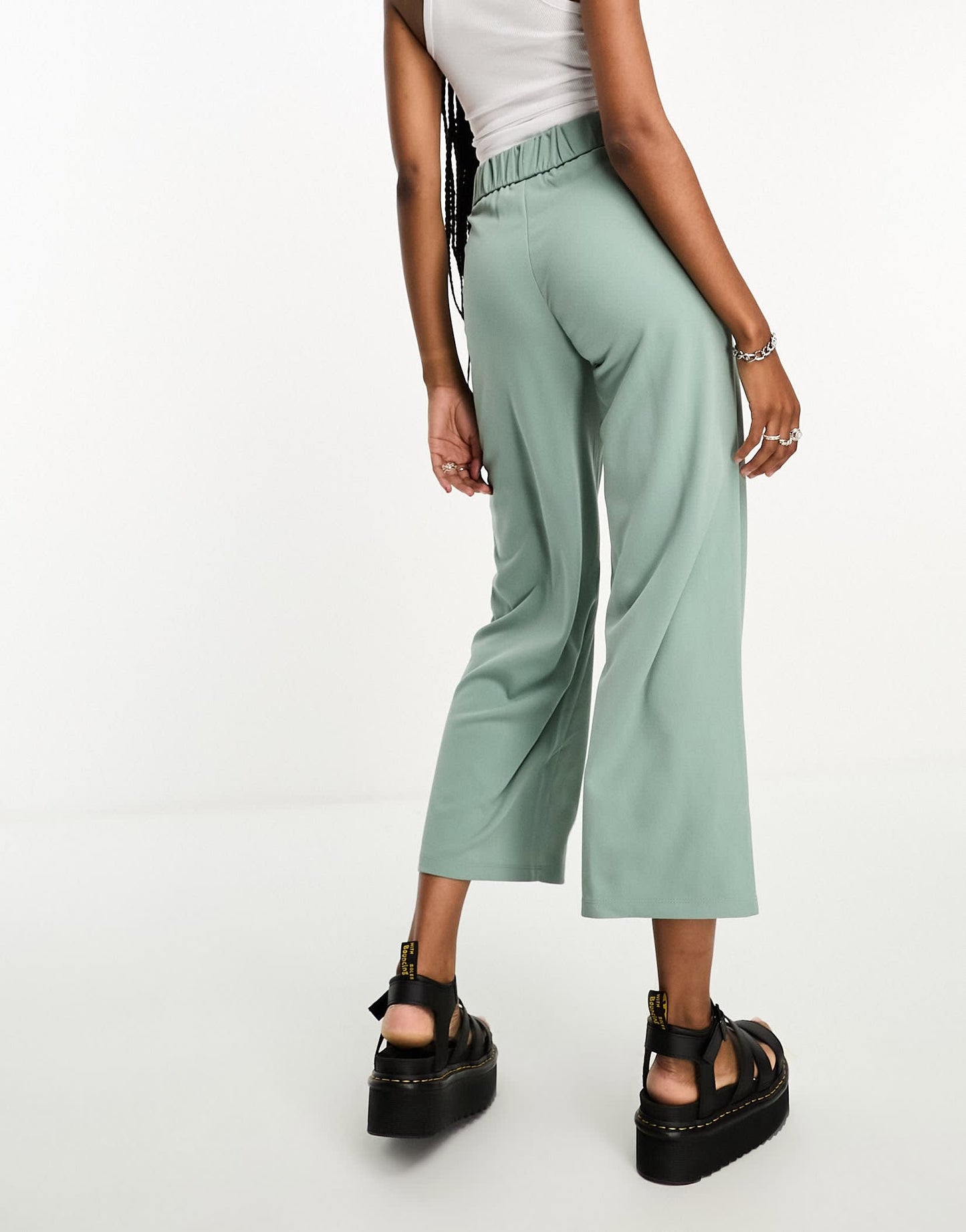 JDY Tall culotte trousers in sage green