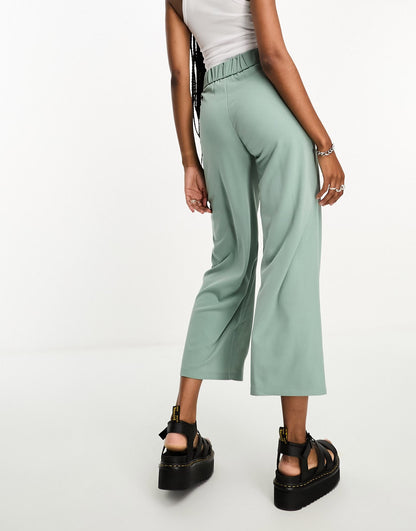 JDY Tall culotte trousers in sage green