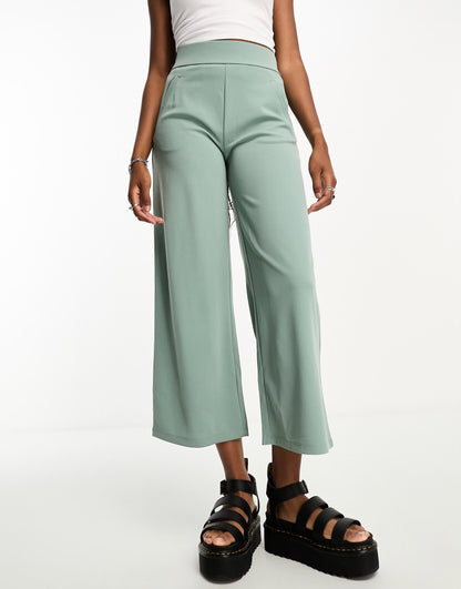 JDY Tall culotte trousers in sage green