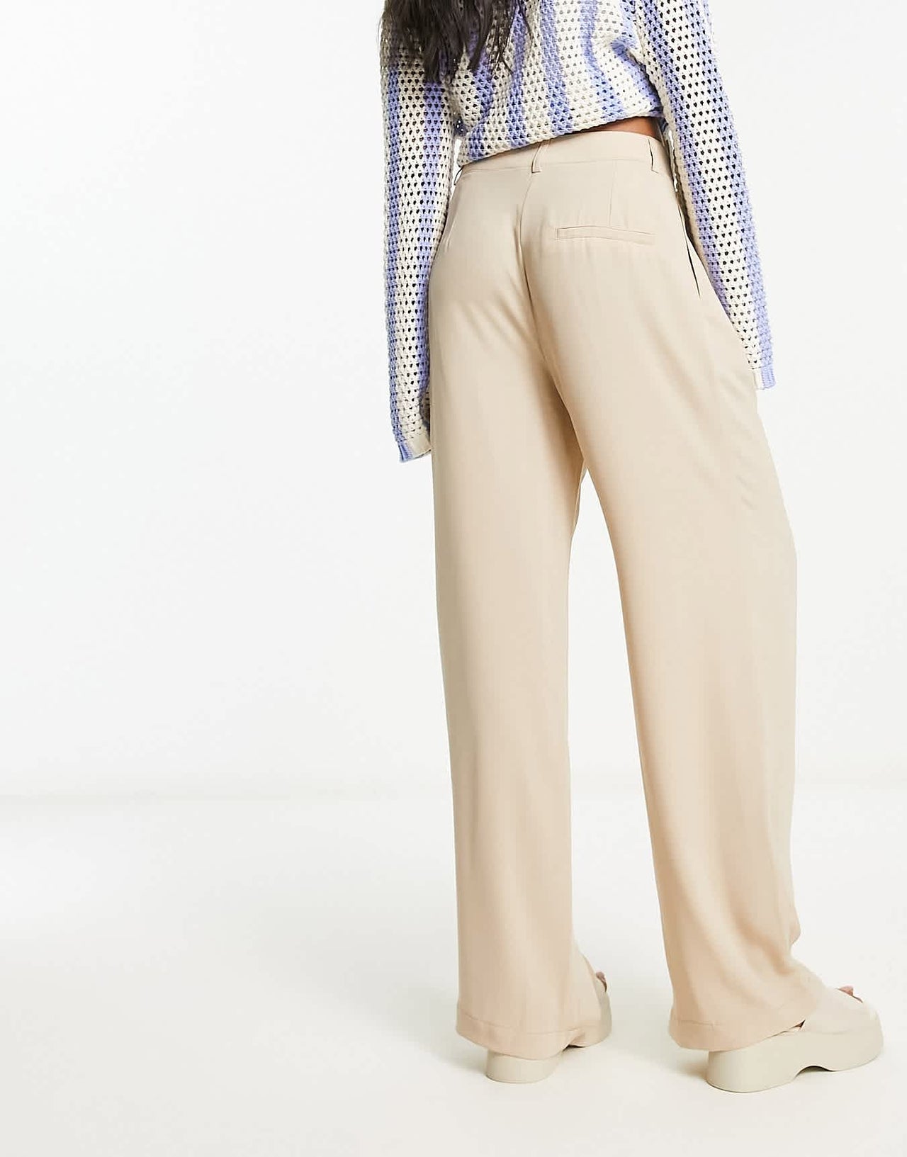 New Look wide leg slouchy tailored trouser in stone