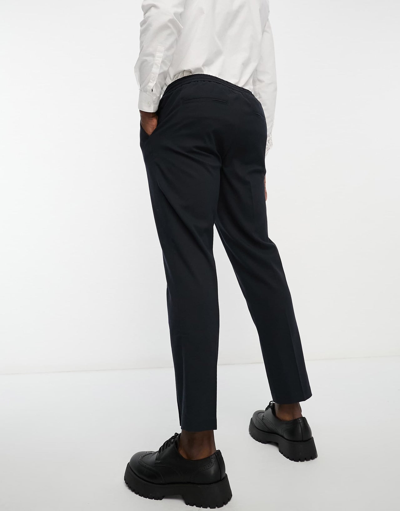 New Look pull on smart trousers in navy
