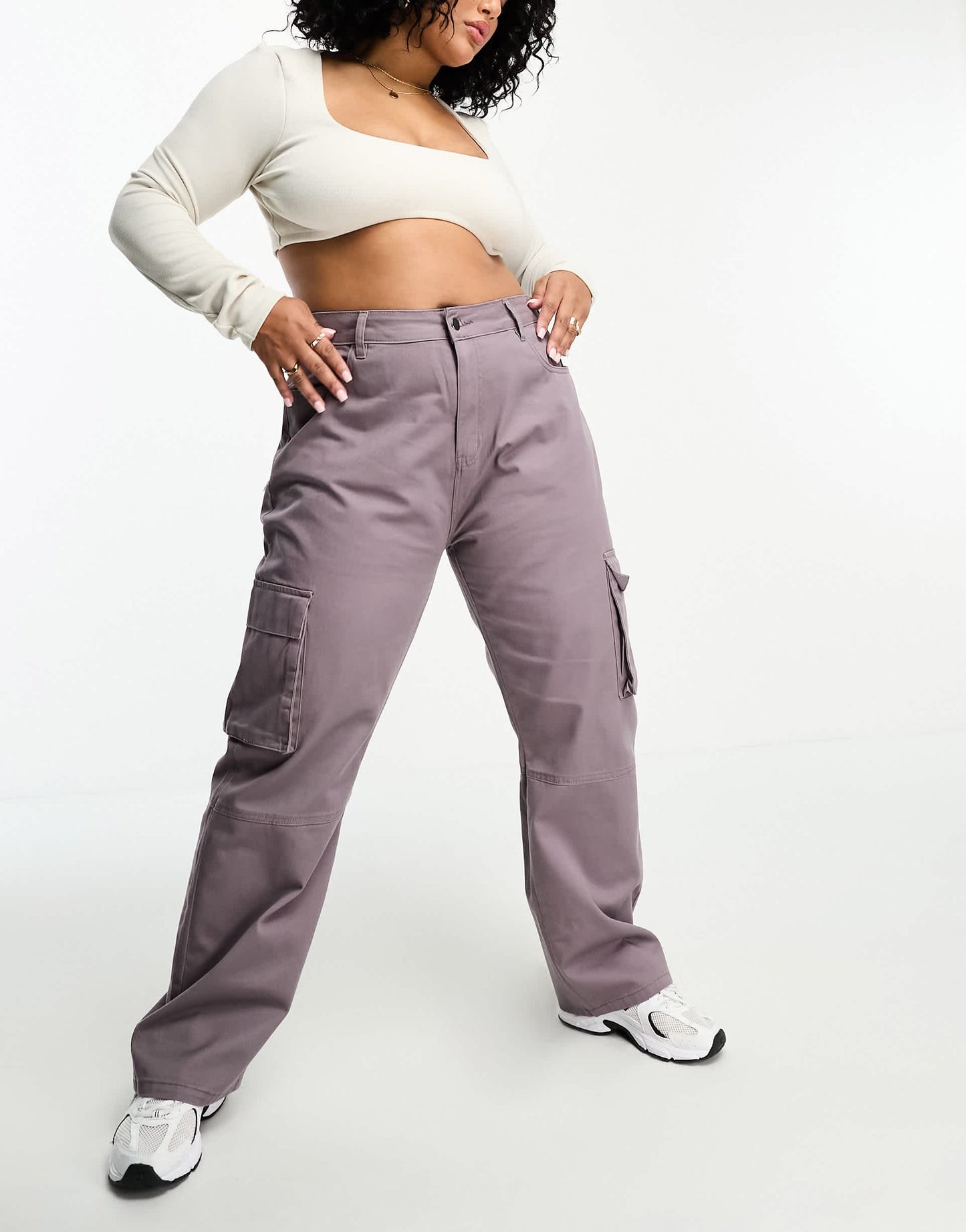 Yours cargo trouser in mauve