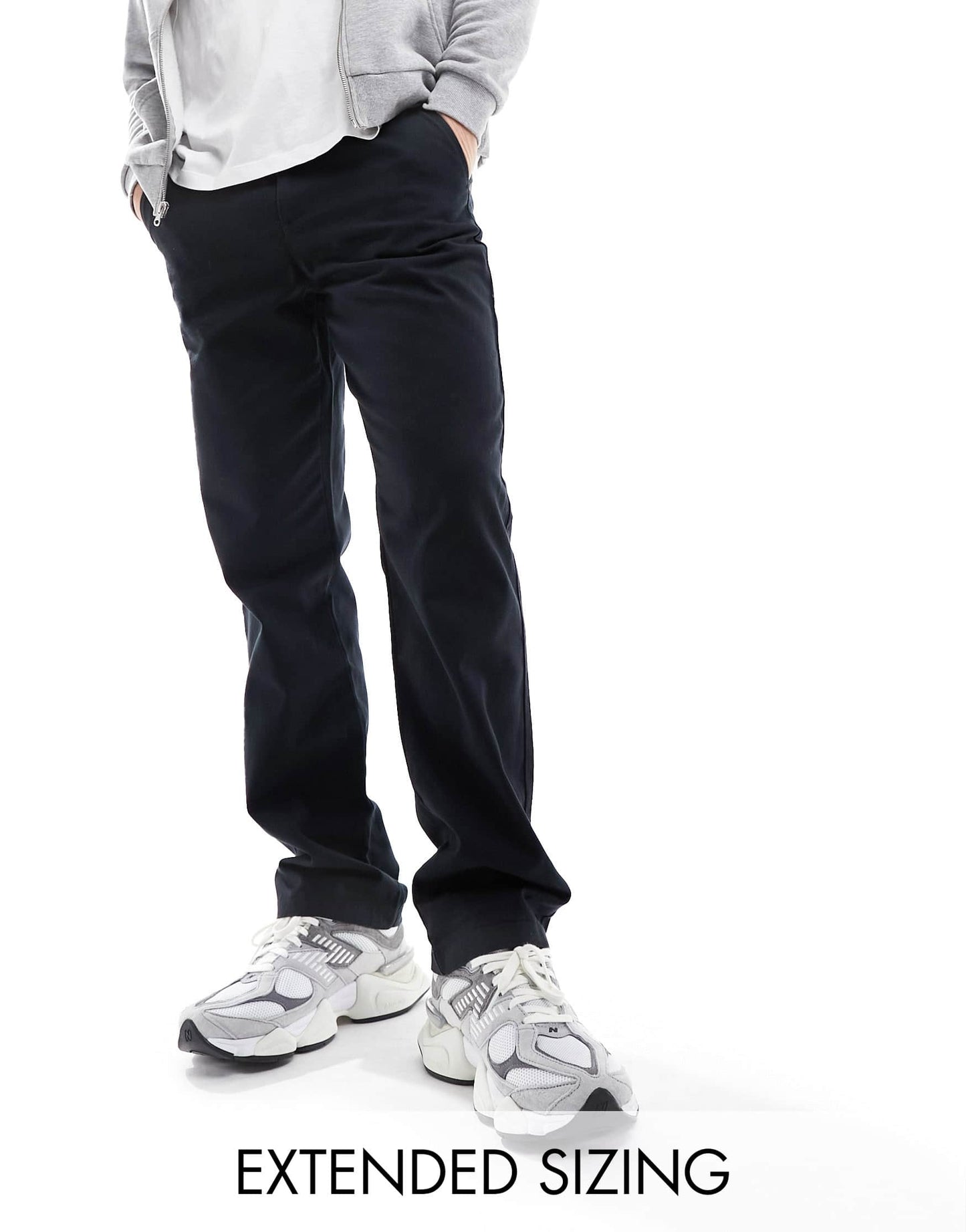 ASOS DESIGN straight  chinos in black