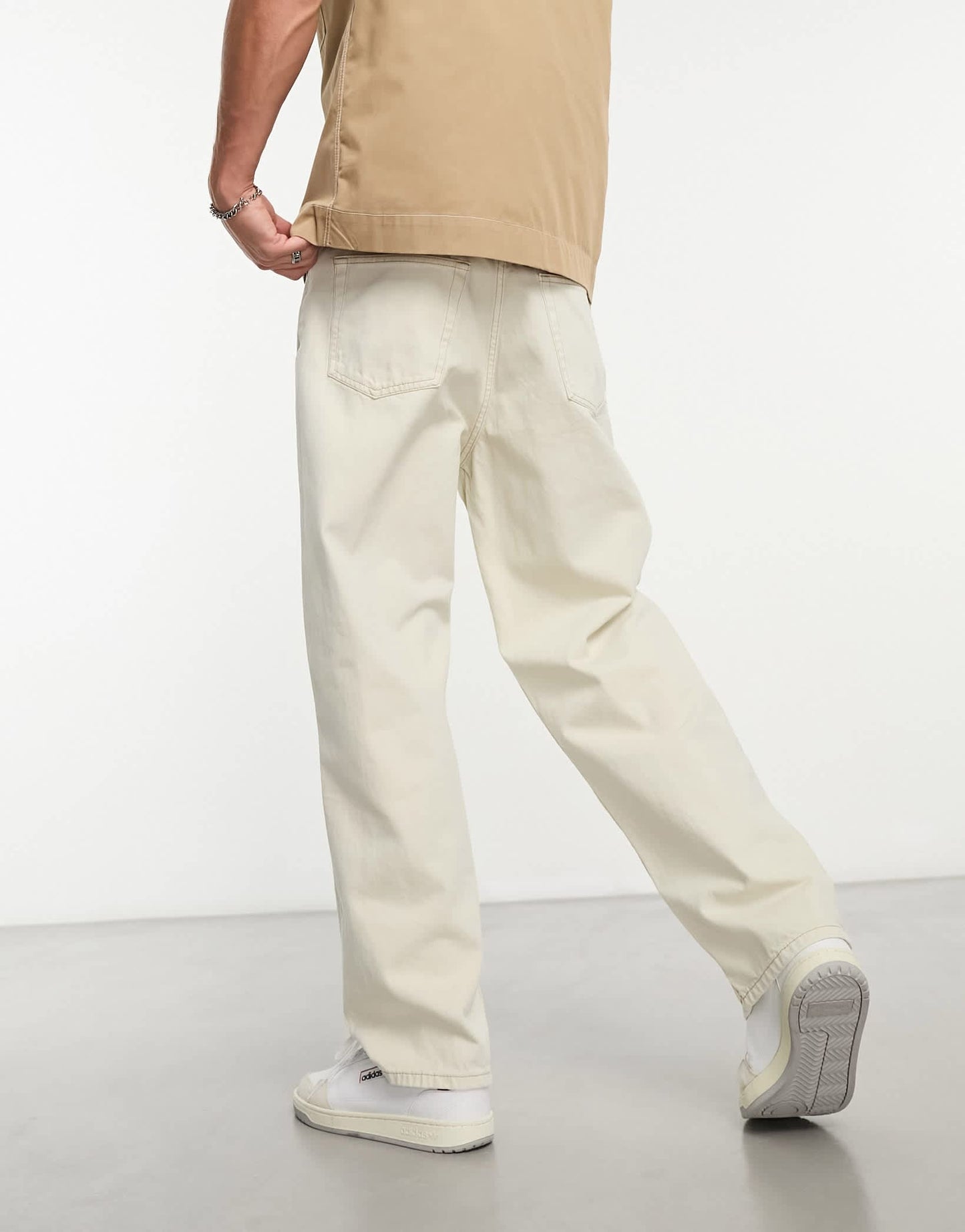 Weekday Galaxy loose fit straight leg jeans in chalk white