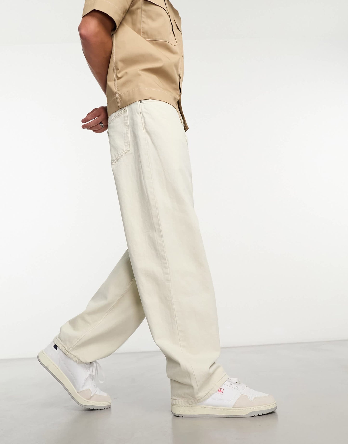 Weekday Galaxy loose fit straight leg jeans in chalk white