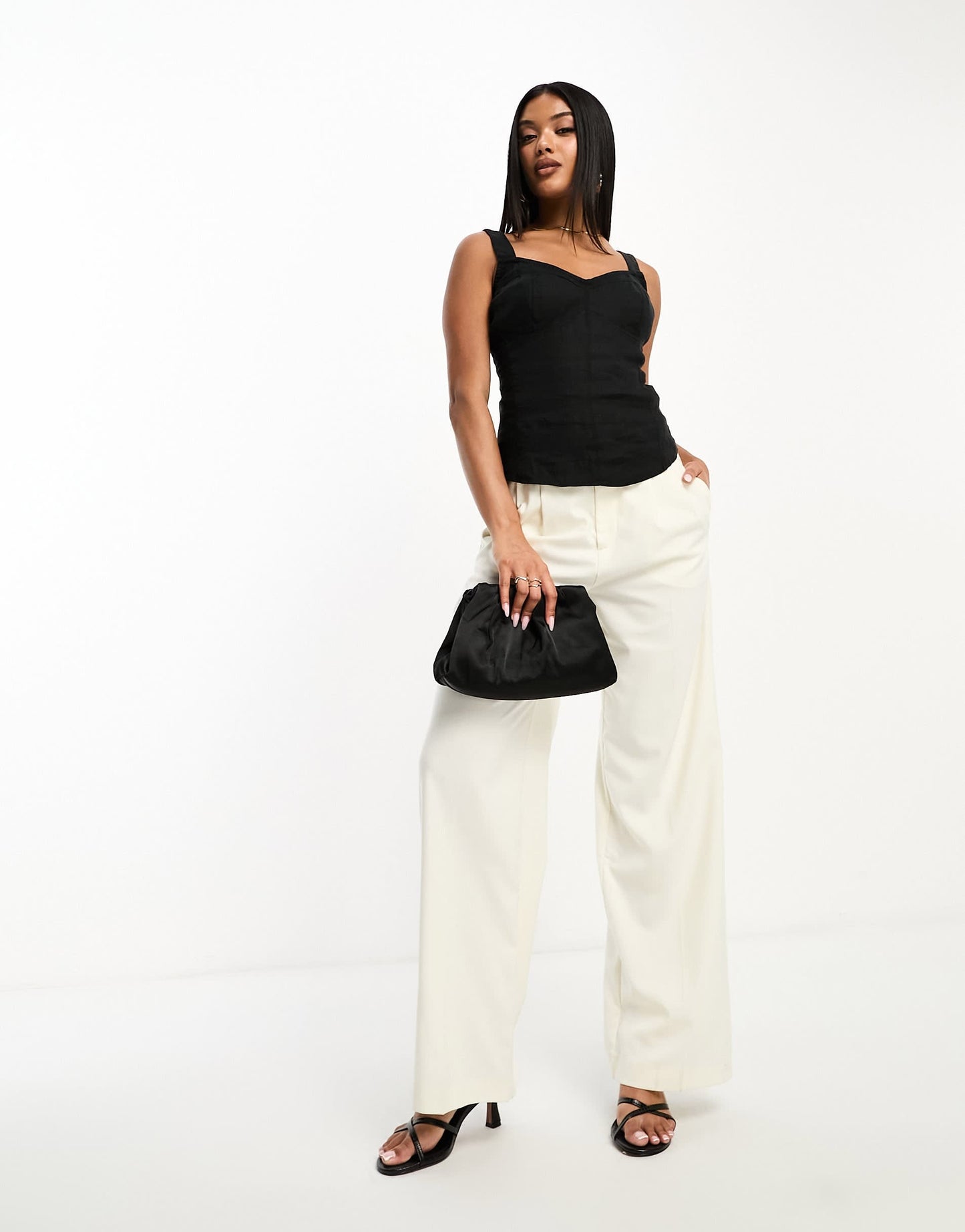 Whistles Lola bustier top in black