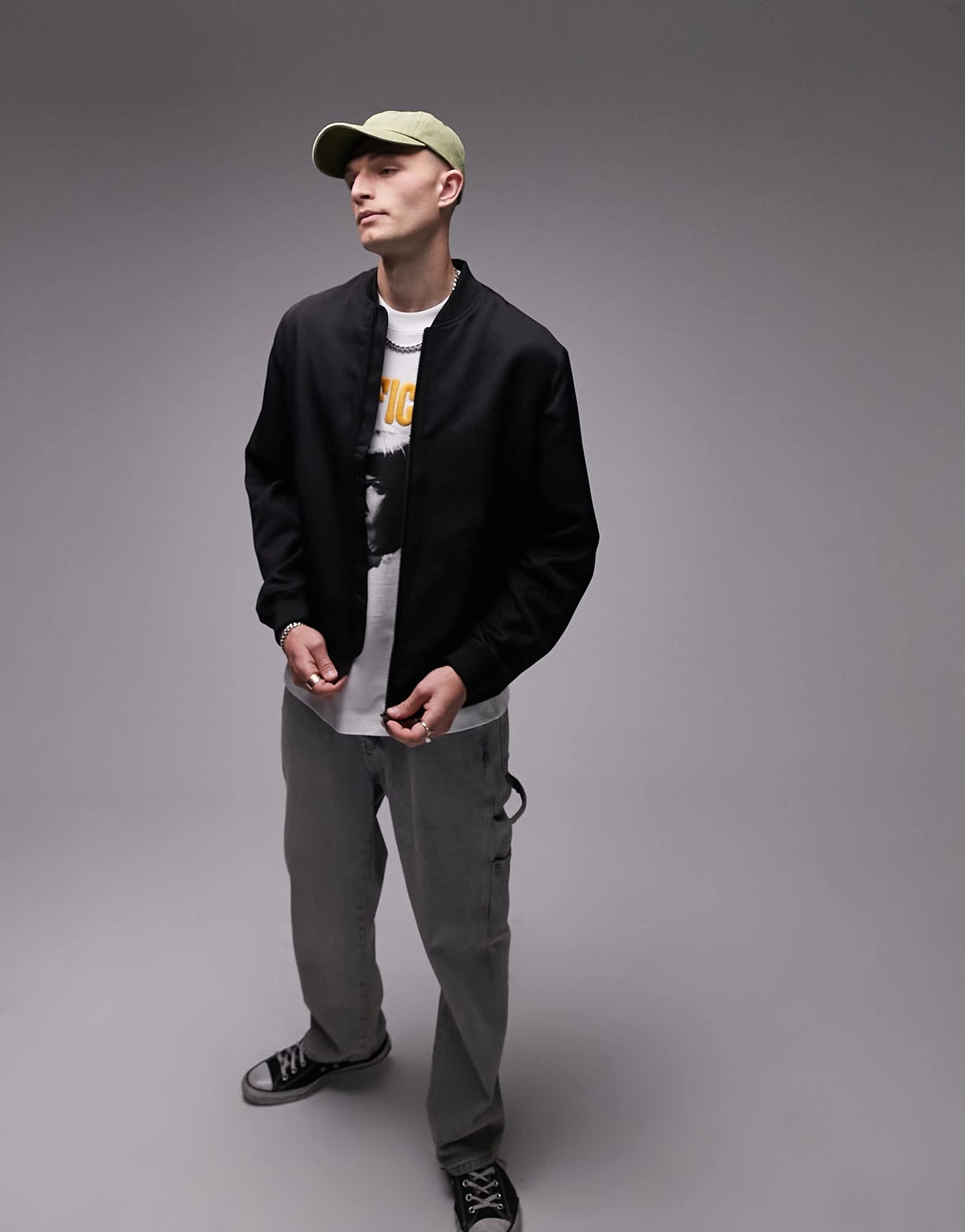 Topman lightweight bomber in black