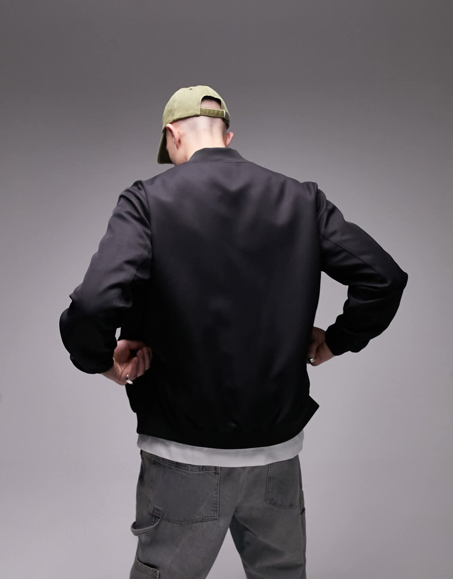 Topman lightweight bomber in black