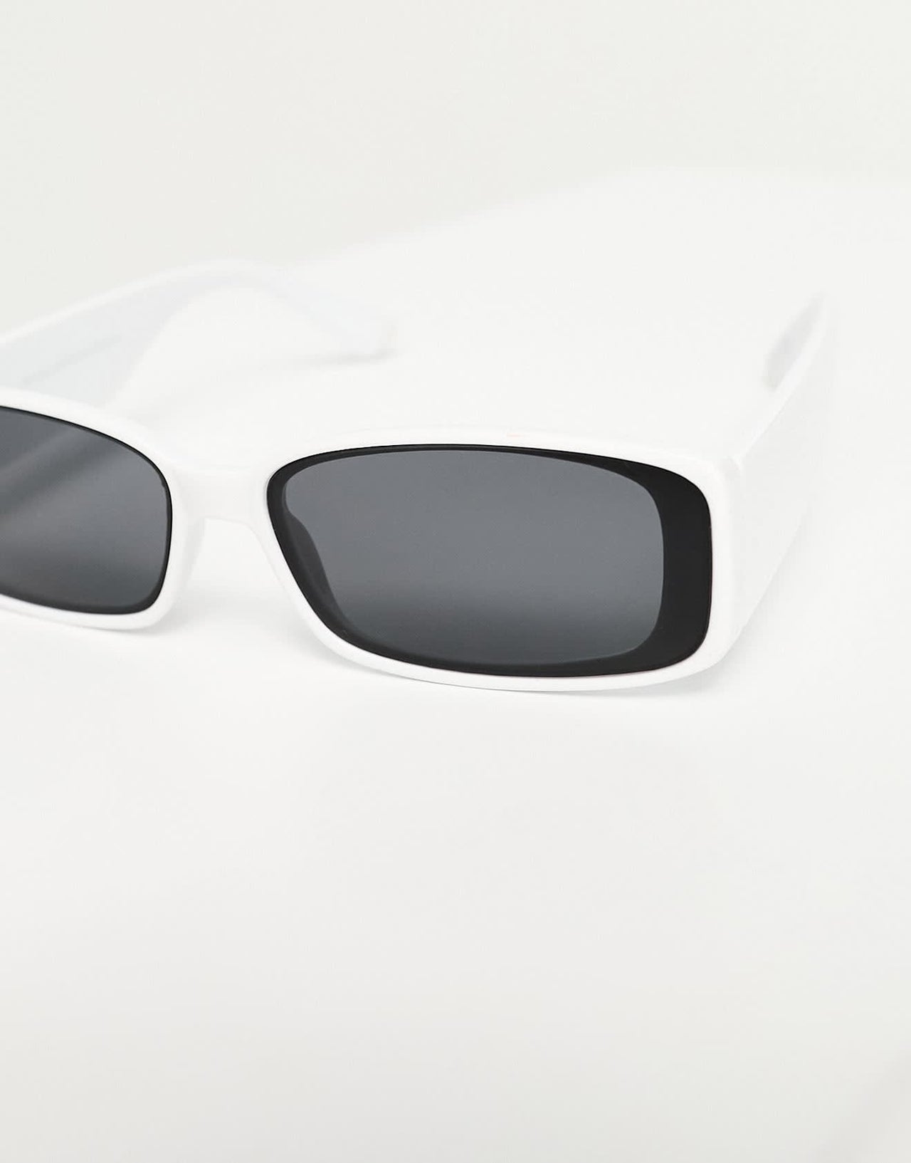 New Look narrow square sunglasses in white