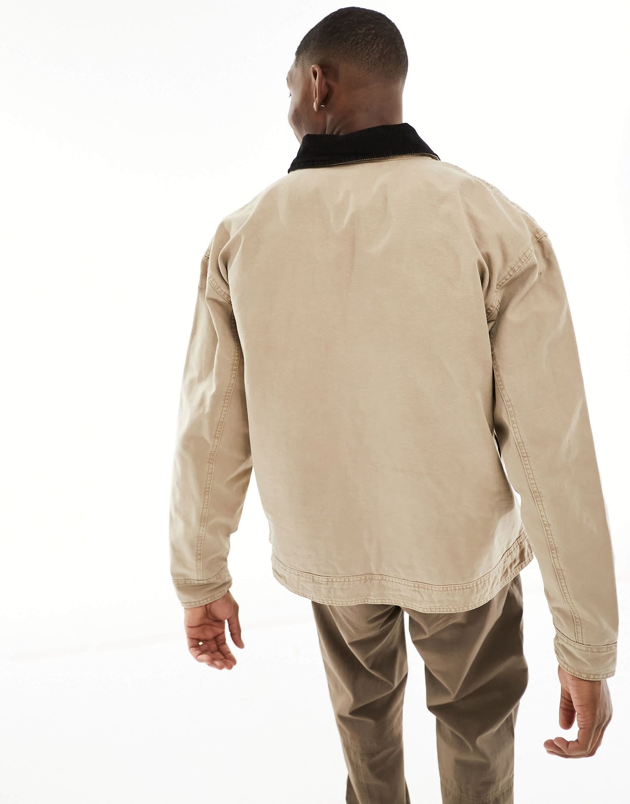 ASOS DESIGN harrington jacket in washed stone - STONE