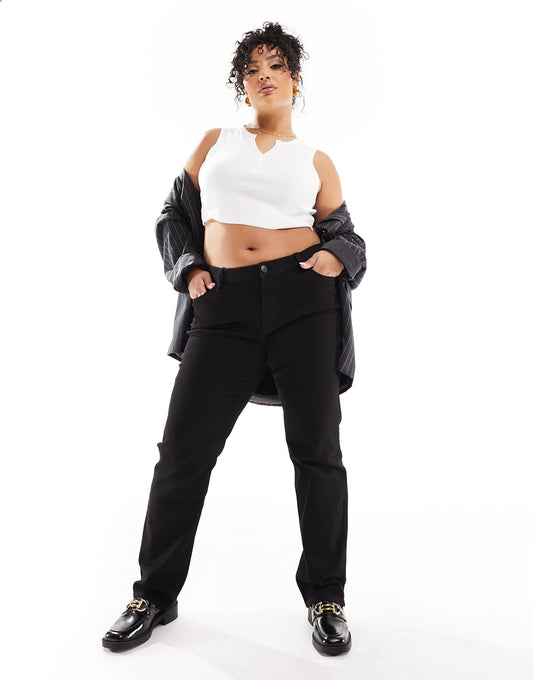Lee plus marion straight leg jeans in black rinse