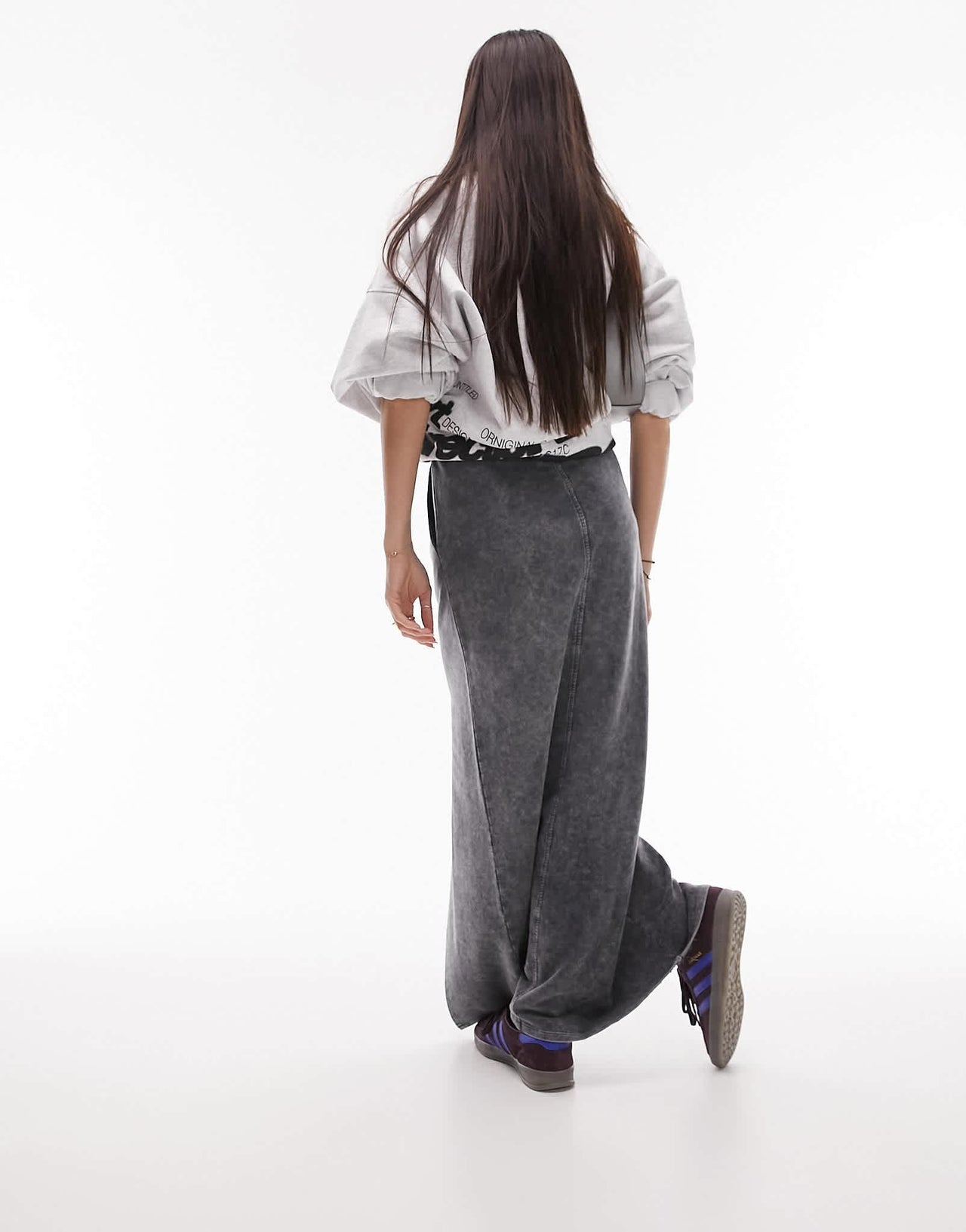 Topshop jogger maxi skirt in dark grey